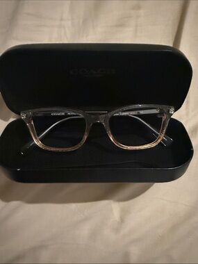 Coach Women’s Transparent to Light Brown Gradient Square Glasses